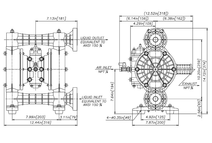 NDP-20 Polypropylene, ANSI Flange