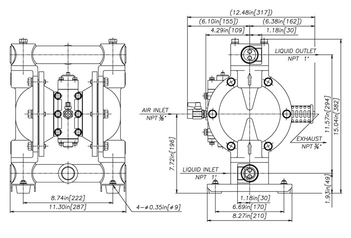 NDP-25 Aluminum, ANSI Flange