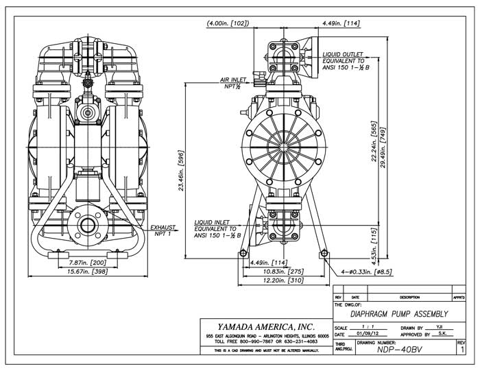 NDP-40 Kynar, ANSI Flange