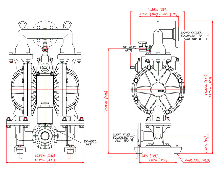 NDP-40 Stainless Steel, ANSI Flange