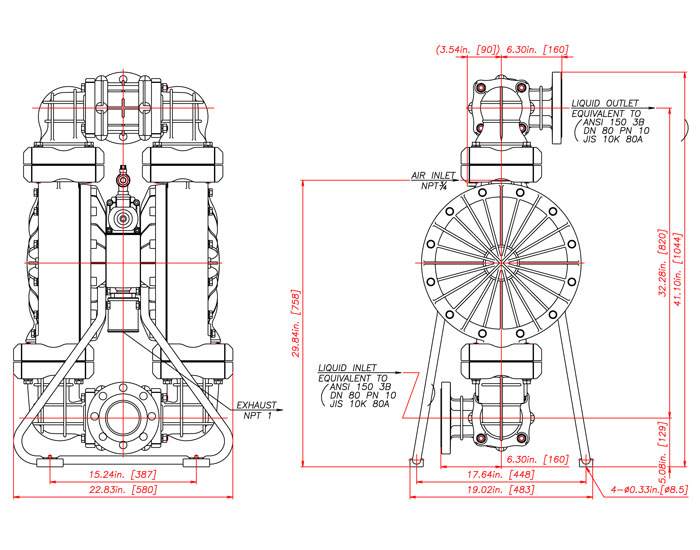 NDP-80 Polypropylene, ANSI Flange